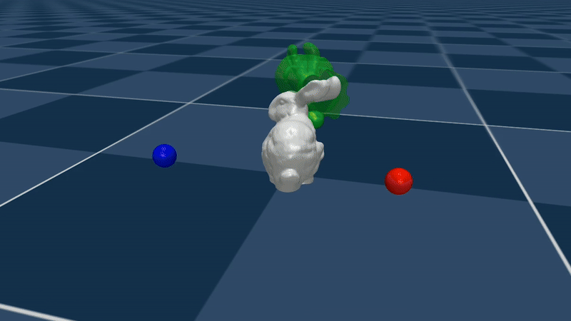 Optimization through contact balls demo